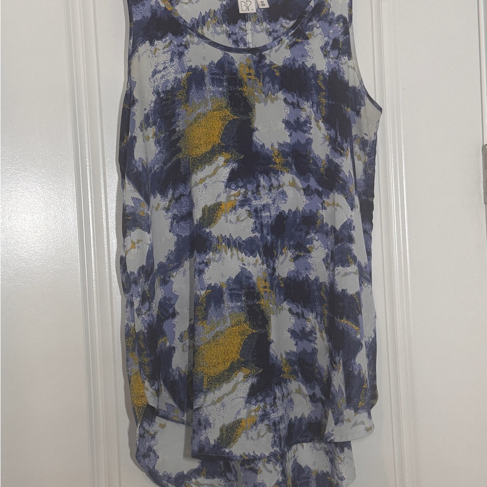 BP Blue and Yellow Abstract Tank Top